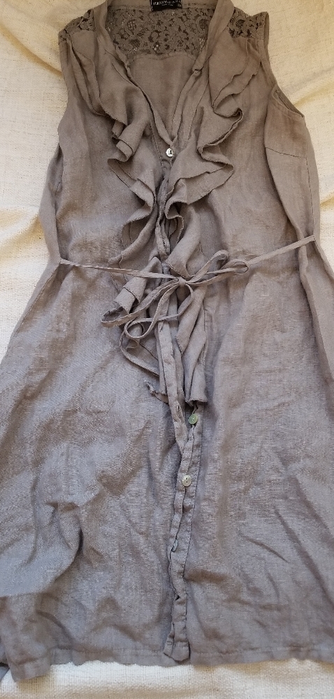 Terzo Millennio Gray 100% Linen Dress